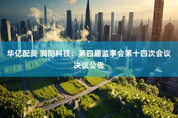 华亿配资 润阳科技：第四届监事会第十四次会议决议公告